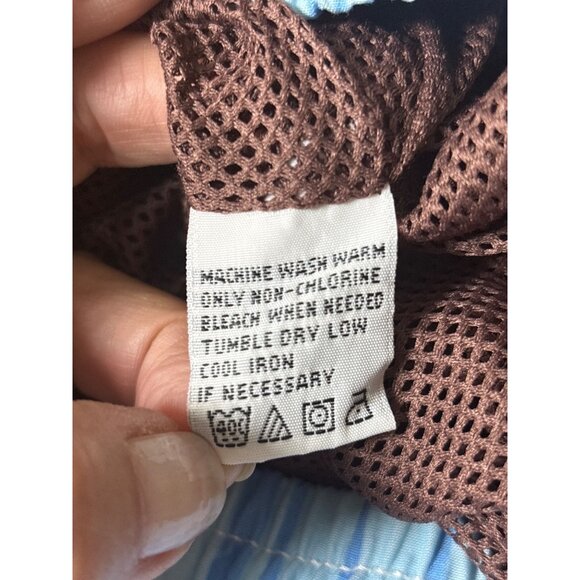 Tommy Bahama Lined Swim Trunks Size XL New  Blue Red Floral Stripe Pockets Beach - Picture 8 of 9